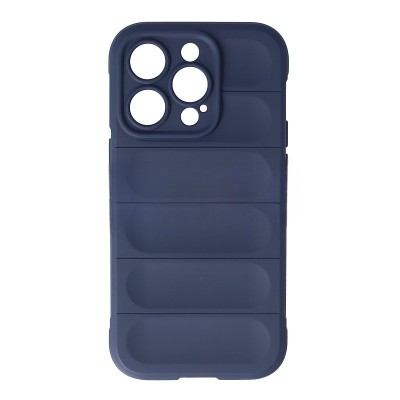 Husa iPhone 15 Pro Max, Silicon Cauciucat cu Protectie Camera, Albastru